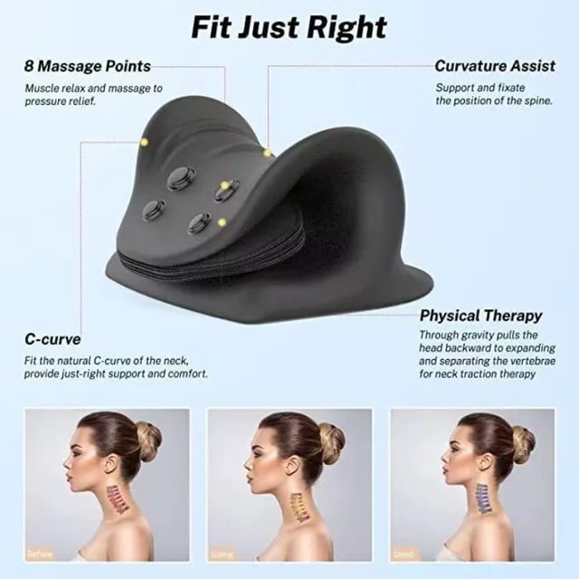 Neck Massage Pillow Relaxer, Cervical Traction Device for TMJ Pain Relief and Cervical Spine Alignment,  Neck Stretcher 4