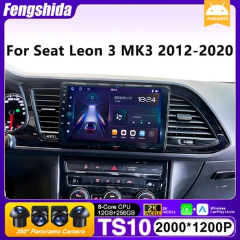 Radio para Auto Android 16 para Seat Leon 3 MK3 2012-2020, Navegación GPS, Android Auto, Carplay, Pantalla, Wifi, Video, Estéreo, Sin 2din 1