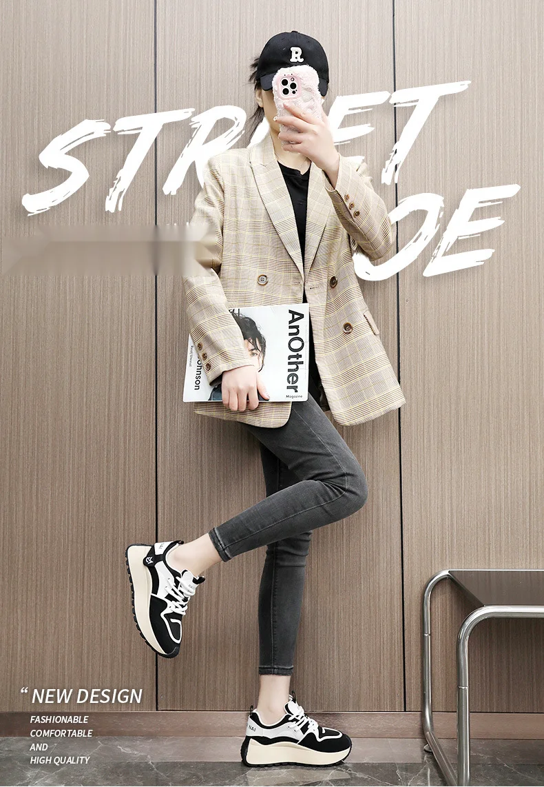 Women New Fashion Chunky Sneakers Women Autumn New Lace Up Casual Platform Sports Shoes Female Goth High Heels Sneakers_voghion.com