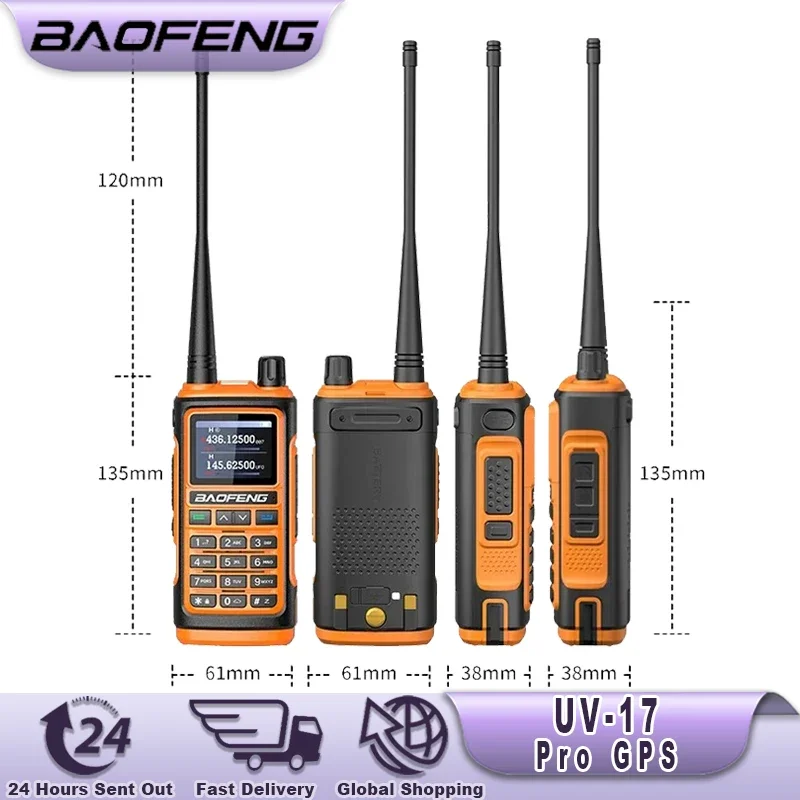 Baofeng UV-17 Pro GPS Walkie Talkie 108-130MHz Air Band VHF UHF 200-260MHz 350-355MHz FM Radio Six Bands Freq Copy Waterproof 3