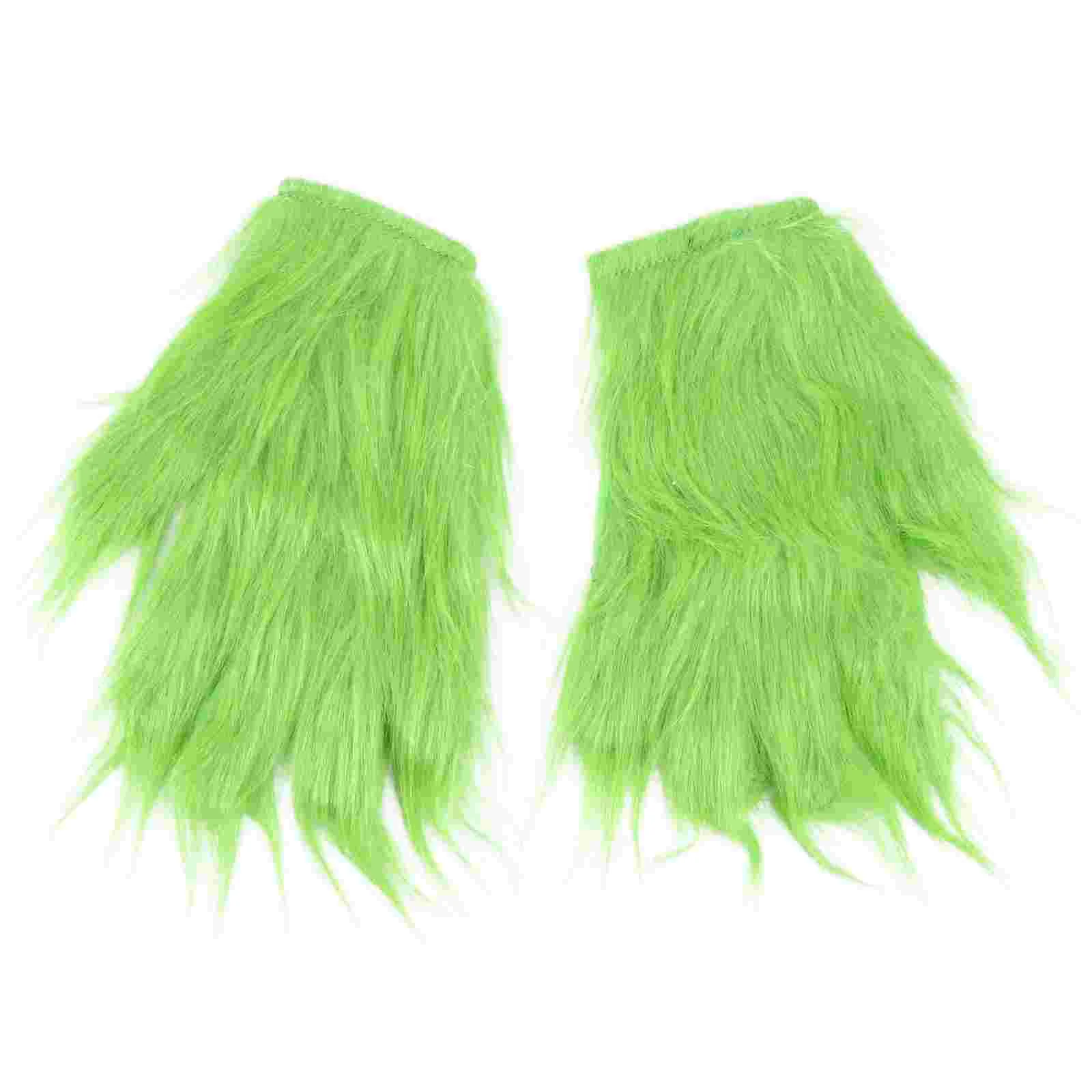 

Christmas Green Furry Gloves Plush Grin Ch Gloves Funny Santa Cosplay Comedy Movie Christmas Party Costume Props Carnival