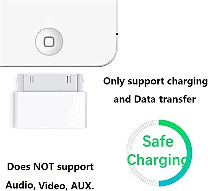 8Pin Male To 30 Pin Female Charging Sync Lighting To 30Pin Adapter for IPhone 4 4S IPad 2 3 IPod Touch Charger Cable Converter