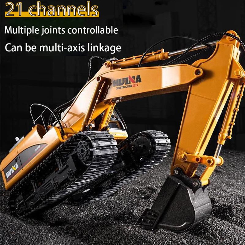Huina 550HD 1:14 Alloy 21 Channel Remote Control Excavator Metal Version 2.4G Wireless Large Construction Vehicle Excavator Toys 3