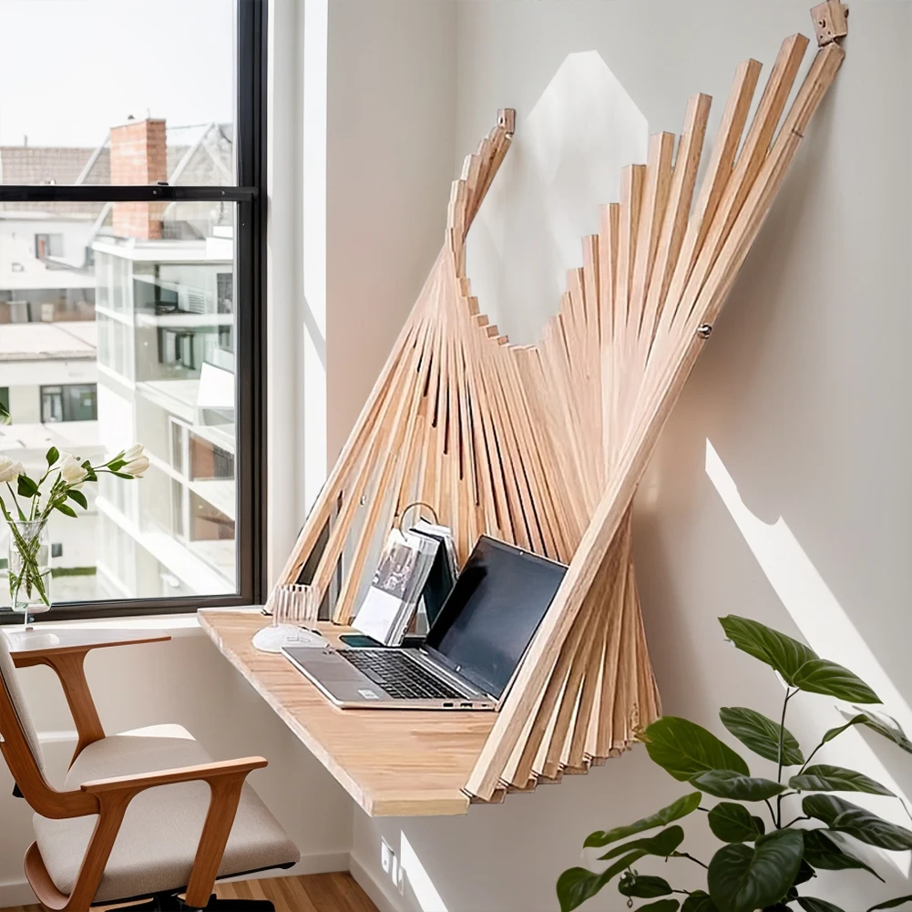 Folding Desk Wall Mounted Invisible Computer Table Home Fashion Mobile Laptop Table Furniture Room Desk Study Decor