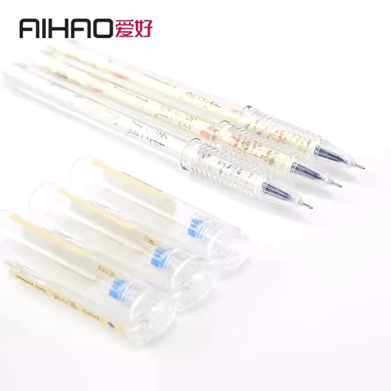 AIHAO 8653 젤 펜, 검정, 빨강, 파랑, 다크 블루 잉크 서명 펜, 학생 시험 물 펜, 사무용품, 0.35mm, 12 개