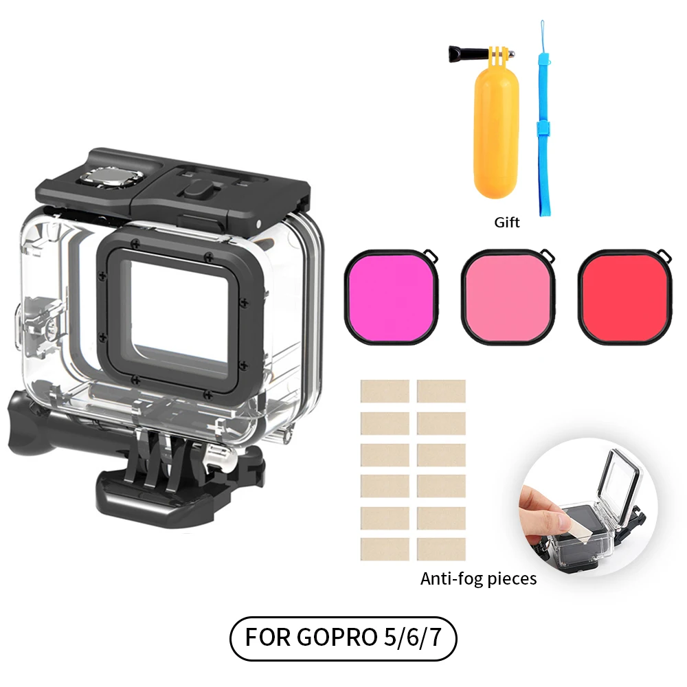Mergulho Subaquático Impermeável para go Pro Capa Protetora Preta Câmera de Ação Gopro Hero 10 60m Case de - Image 6