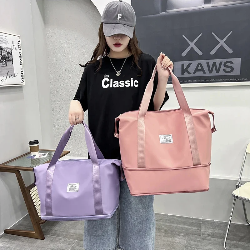 Travel bags foldable expandable large capacity waterproof tote suitable for weekend camping
