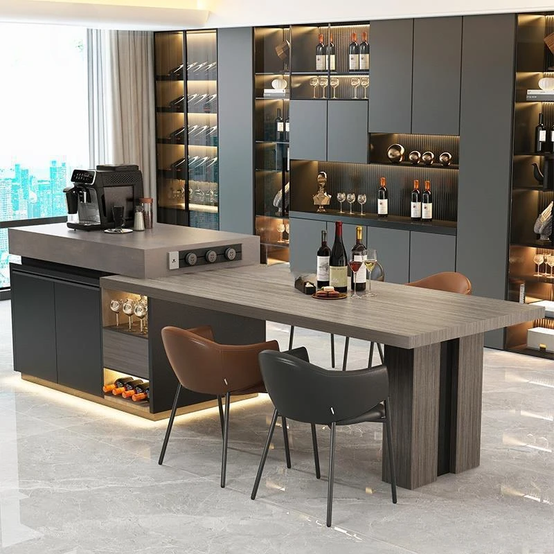 Island table integrated household down table light luxury guide plus kitchen island cabinet separate rock slab bar