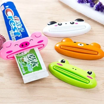 Simpatico cartone animato Rolling Dentifricio Spremiagrumi Dispenser Detergente viso Clip Porta dentifricio per bambini Tubo Saver Accessori per il bagno 1