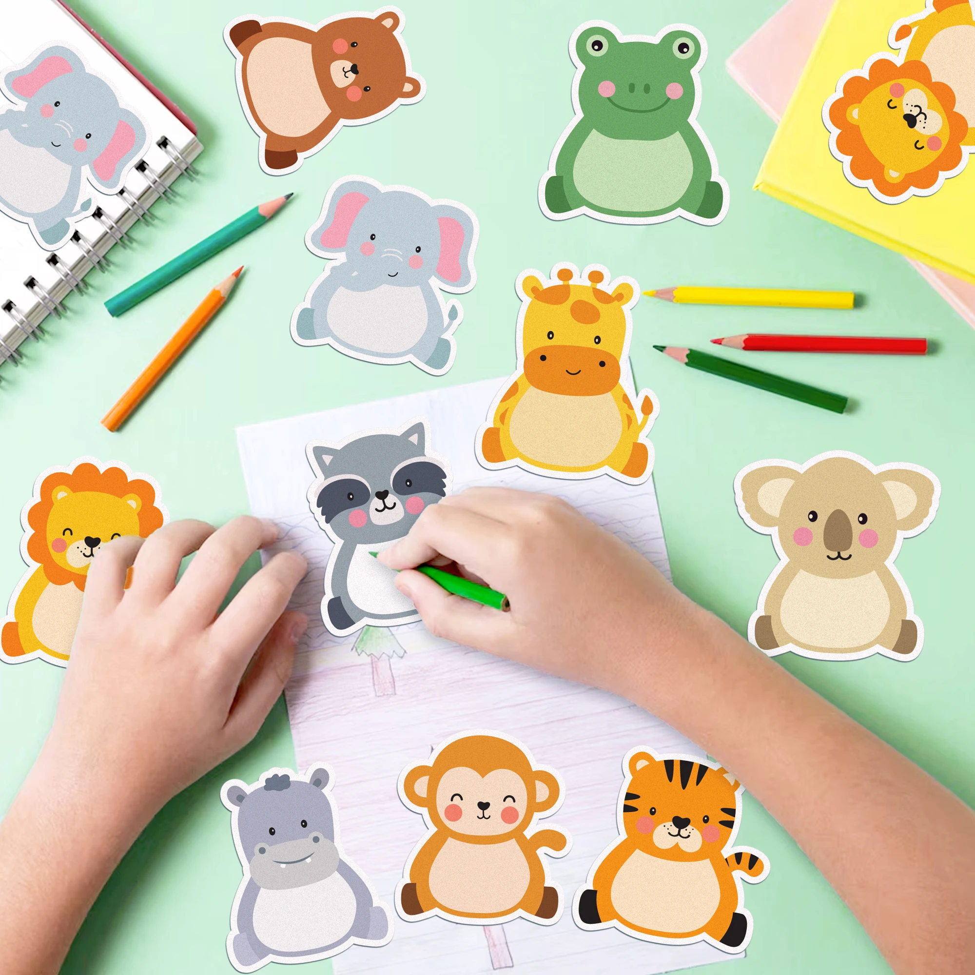 240 Seiten Cartoon Dschungel Tier Memo Pads Set Kühlschrank Haftnotizen Schreibwaren Label Notizblock Selbstklebende Memo Buch Liefert – Detail 6