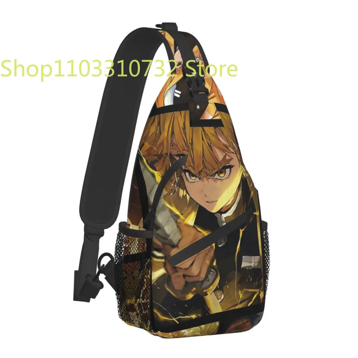 

Zenitsu Crossbody Chest Bags Demon Slayer Kimetsu no Yaiba Anime Pockets Travel Pack Messenger Sports Teens Shoulder Bag Unisex