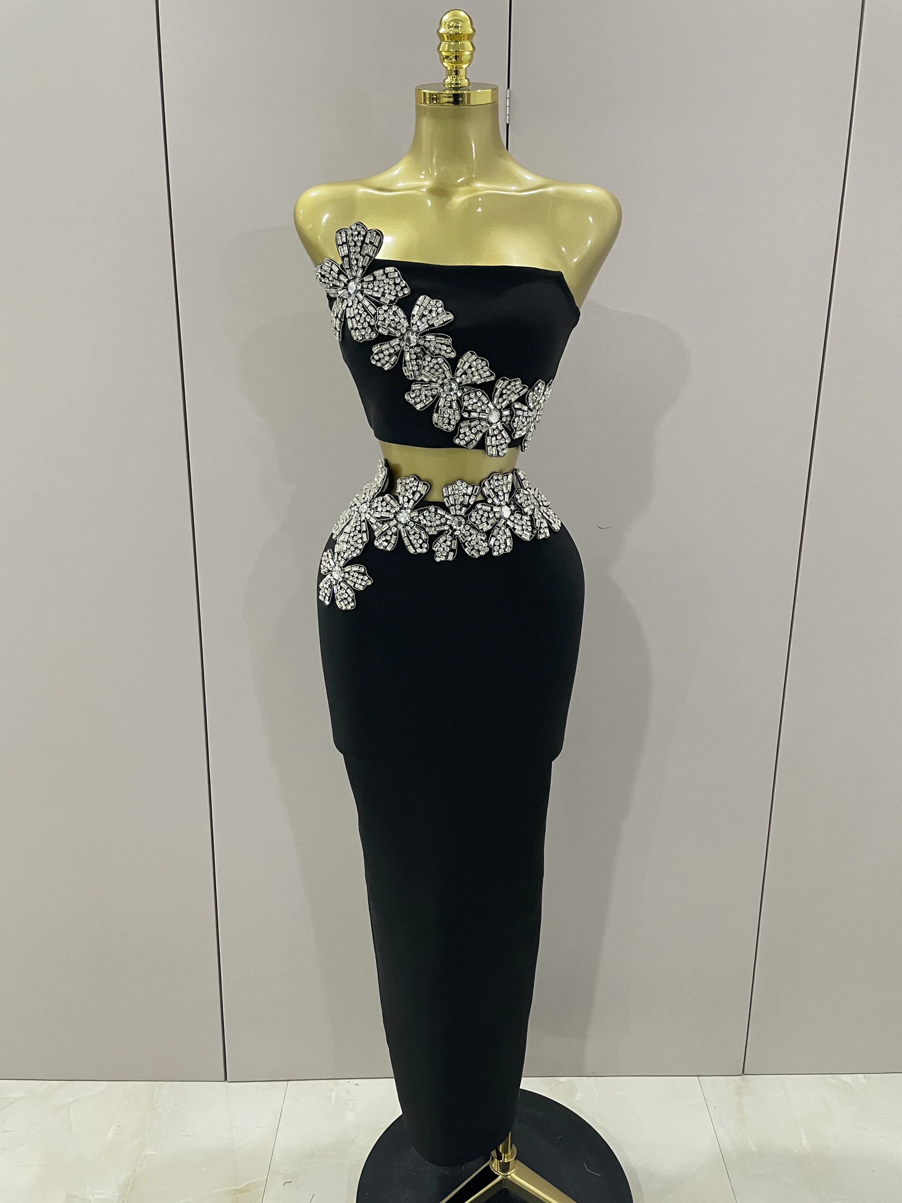 slim fit dress slacks Black & Gold Prom Corsage main image 0