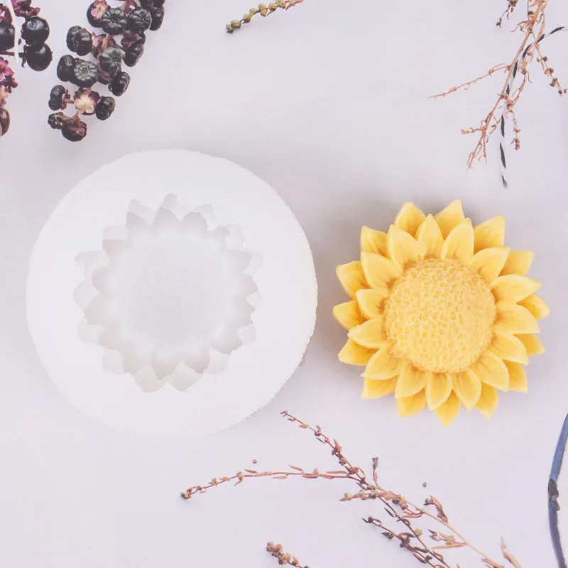 New Sunflower Sunflower Aromatherapy Candle Silicone Mold Handmade Soap DIY Refrigerator Paste Gypsum Cream Gel Mold