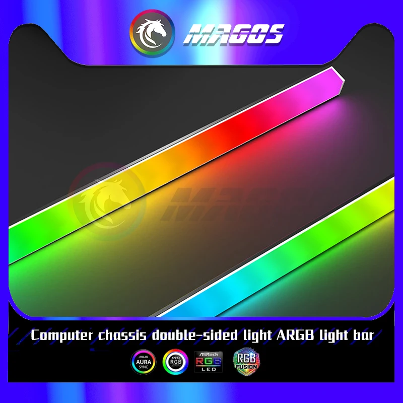 Двухсторонняя RGB лента для ламп, симфонические огни, мигающие светодиодные лампы 40 см для компьютера, фотография 5 В, 3 контакта, 12 В, 4 контакта, синхронизация