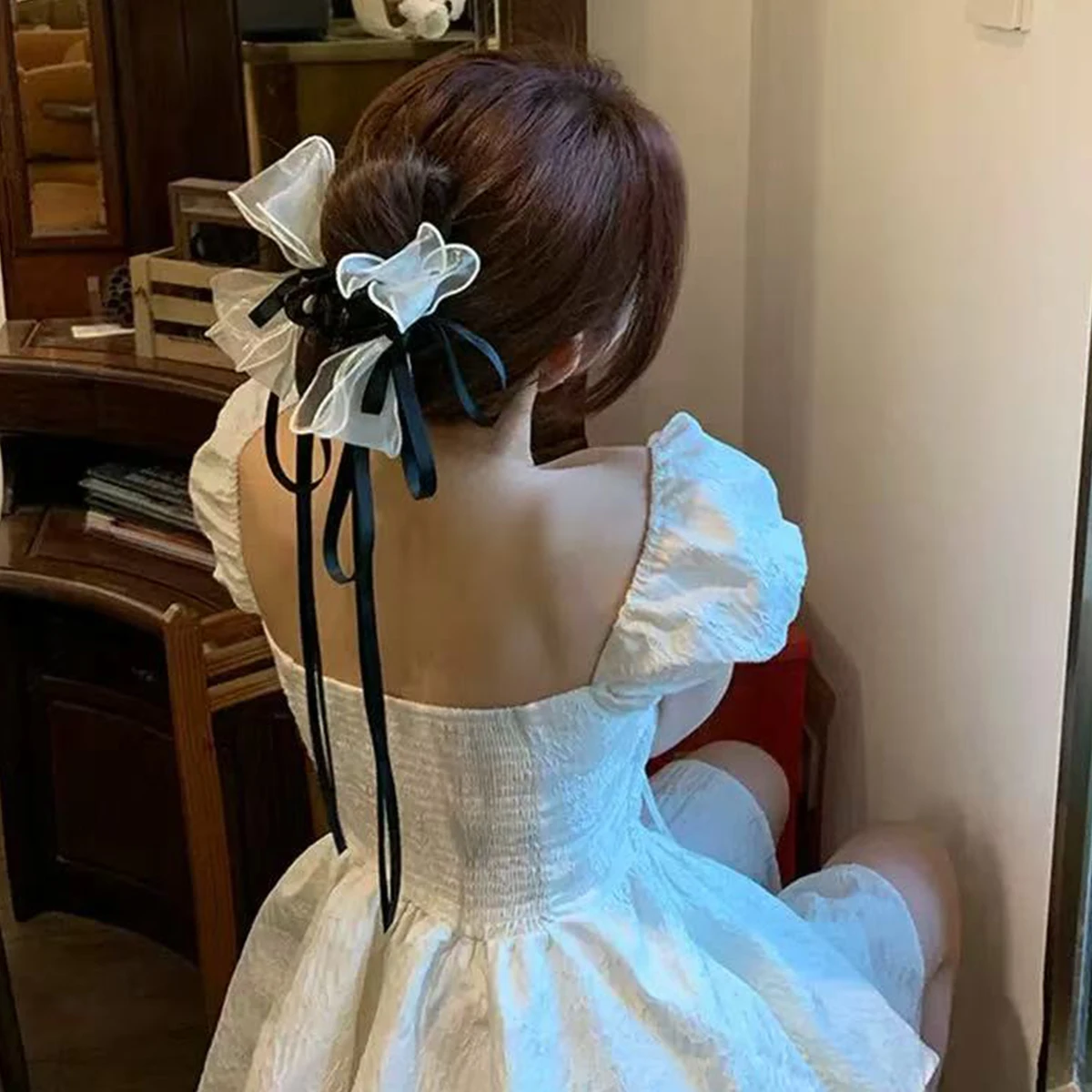 1pc super fee spitze ballett bogen quaste haarspange für frauen hinterkopf haarnadel hochsteckfrisur großen hai clip haar grip kopf zubehör
