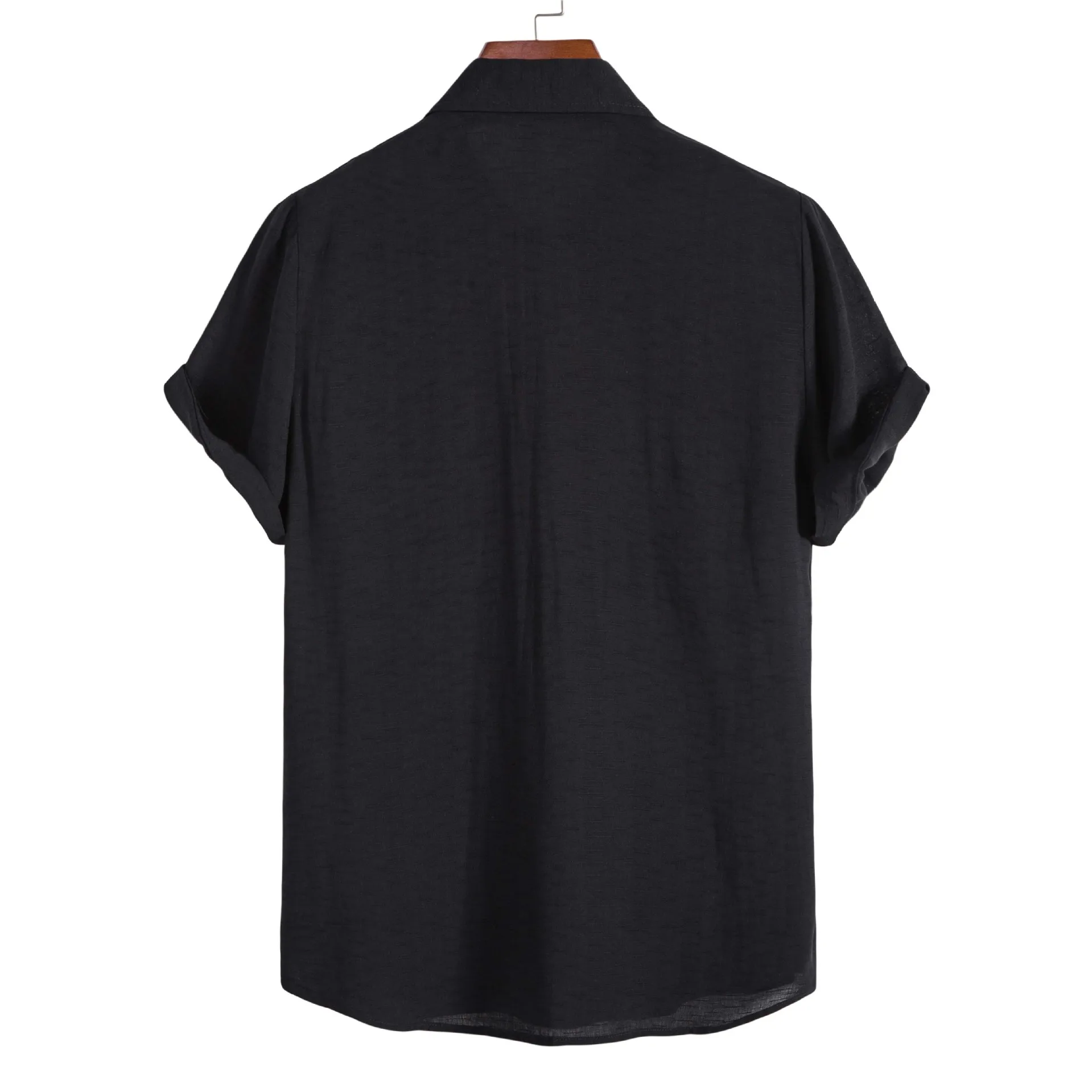 Sommerhemden für Herren, lässig, modisch, einfarbig, kurzärmelig, Button-Up-Hemd, Herrenurlaub, Strand, Designer-Hemd, Camisa Hombre_voghion.com