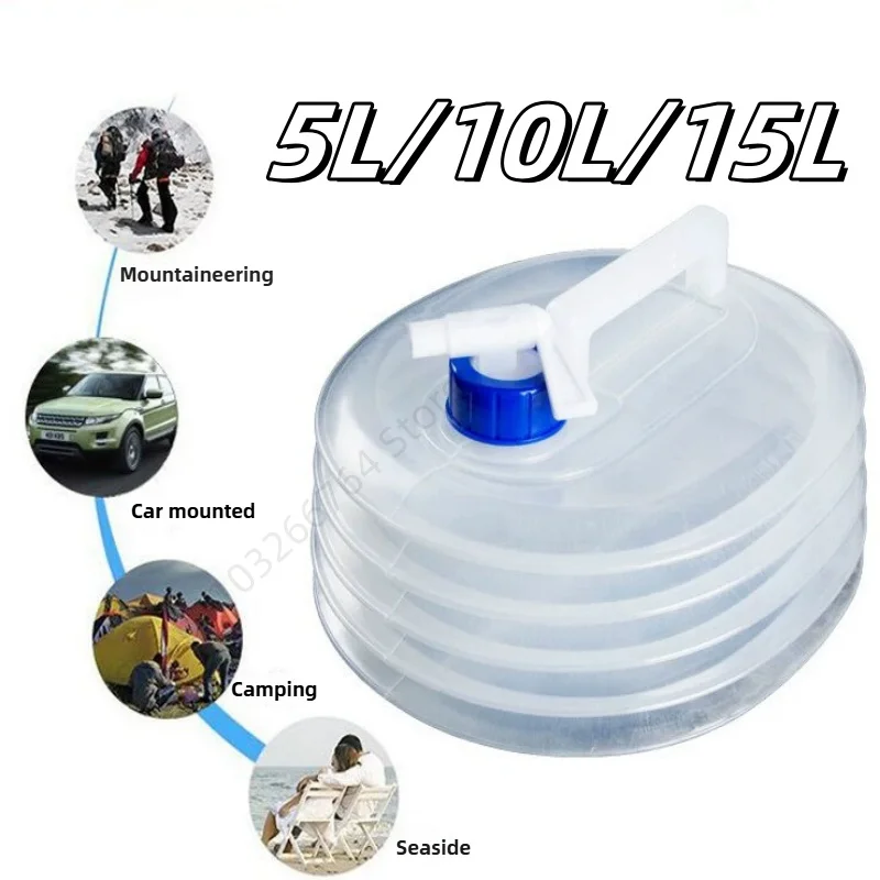 접이식 물통 5L-15L 휴대용 물 저장 병 양동이 물 주머니 물 주스 디스펜서 캠핑 야외