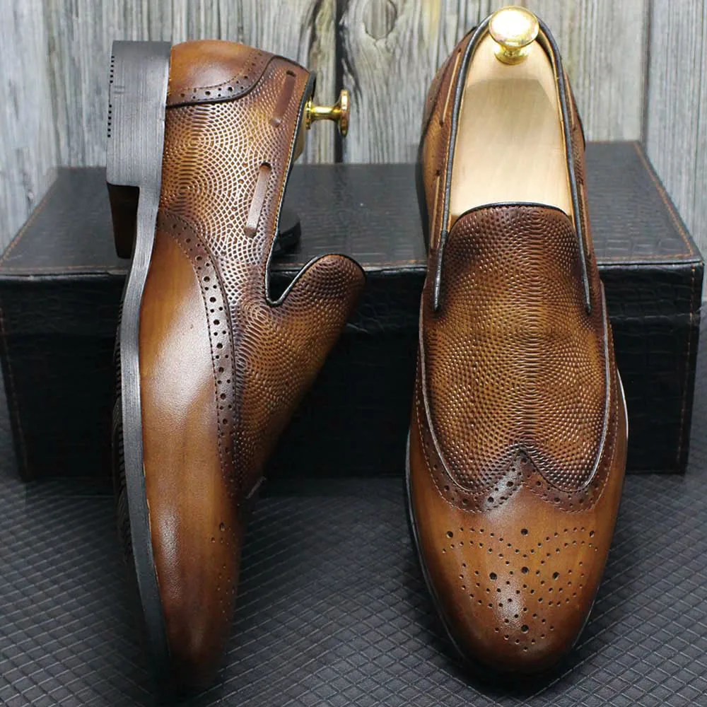 Buy Vintage Flat Shoes For Men Wedding Office Wear Formal- Wine / UK7