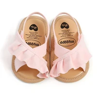 pudcoco Baby Girl Summer Sandals, Cute Ruffle Flats Non-Slip Soft Sole Infant First Walkers 3