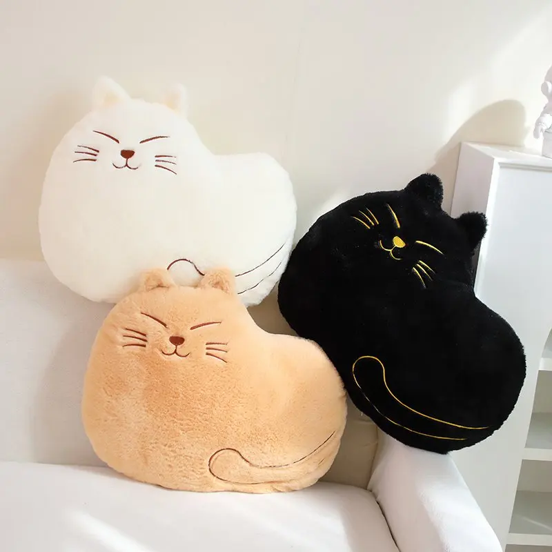 45cm Kawaii Lazy Cat Plush Throw Pillow with Zipper Stuffed Animal Plushies Doll Toys Cushion Cute Soft Kids Toys Home Decor