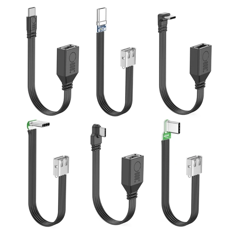 Right-Angle USB-C to USB-A OTG Adapter Cable