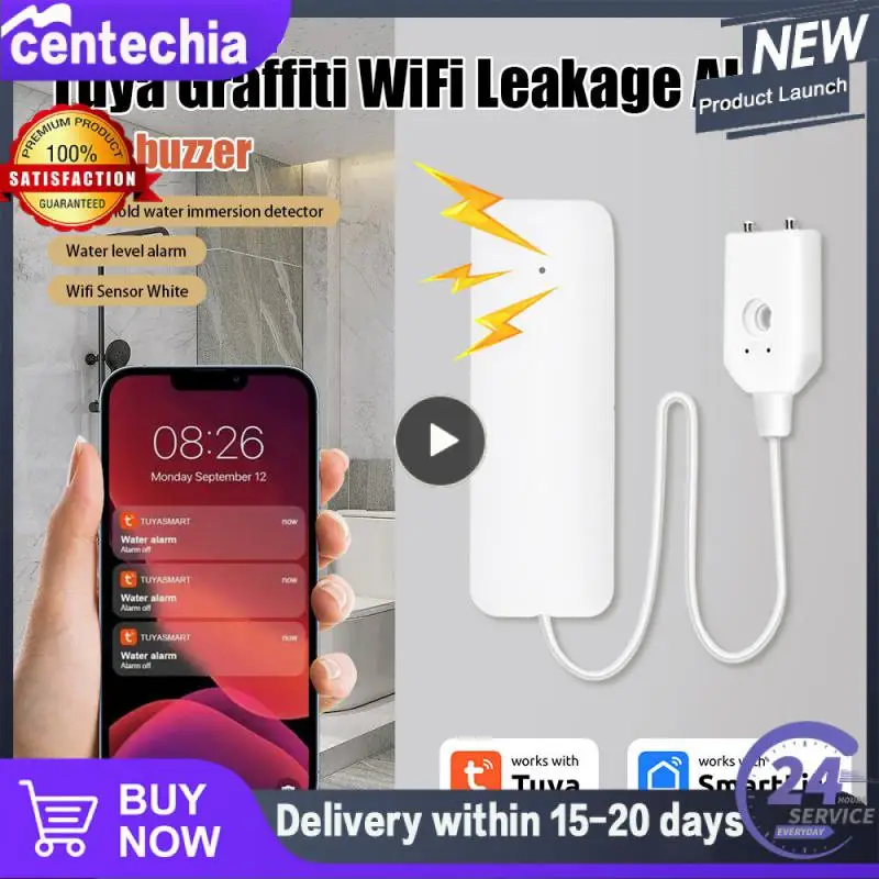 

Смарт-датчик утечки воды Tuya с Wi-Fi и сигнализацией