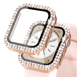 Sparkling Diamond Bumper with Screen Protector for 41mm series 9-8-7 (Rose gold 01)