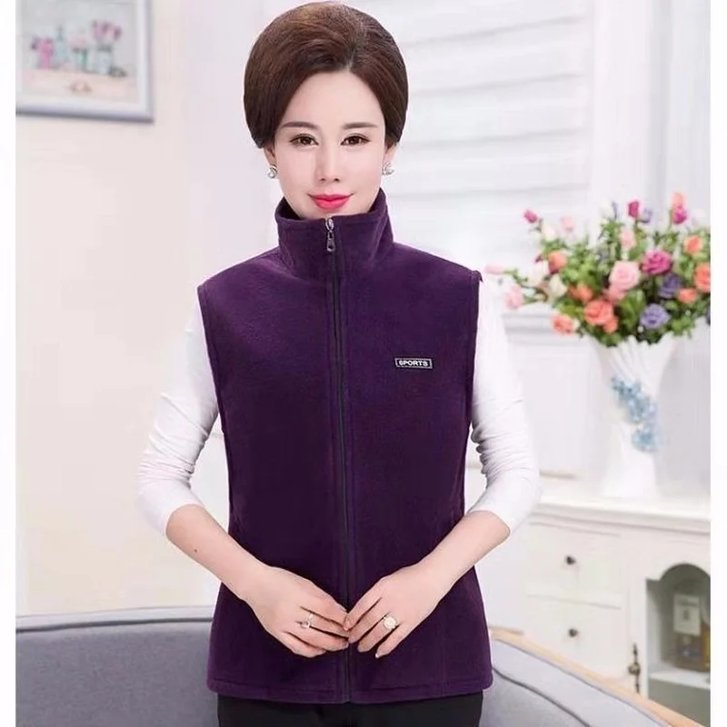 Polar Fleece Vest Women Cardigan Autumn Winter Keep Warm Sleeveless Jacket Warmth High Quality Slim Fit Fashion Korean Plus Size