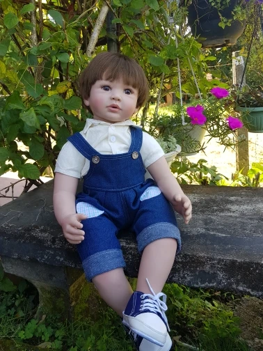 BZDOLL 60cm Reborn Toddler Boy Doll Silicone Vinyl Limbs 24inch Cute Baby Doll Cloth Body Birthday Gift Girls Play House Boneca 2