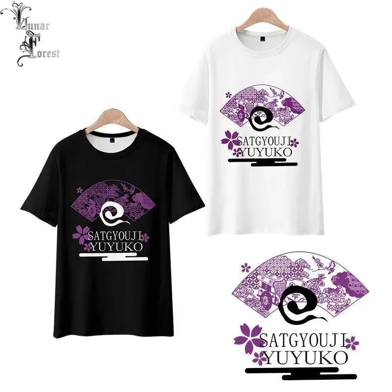 

Touhou design sailiouji yuyuko printing t-shirt summer round neck short sleeve kimono popular anime japanese game streetwear