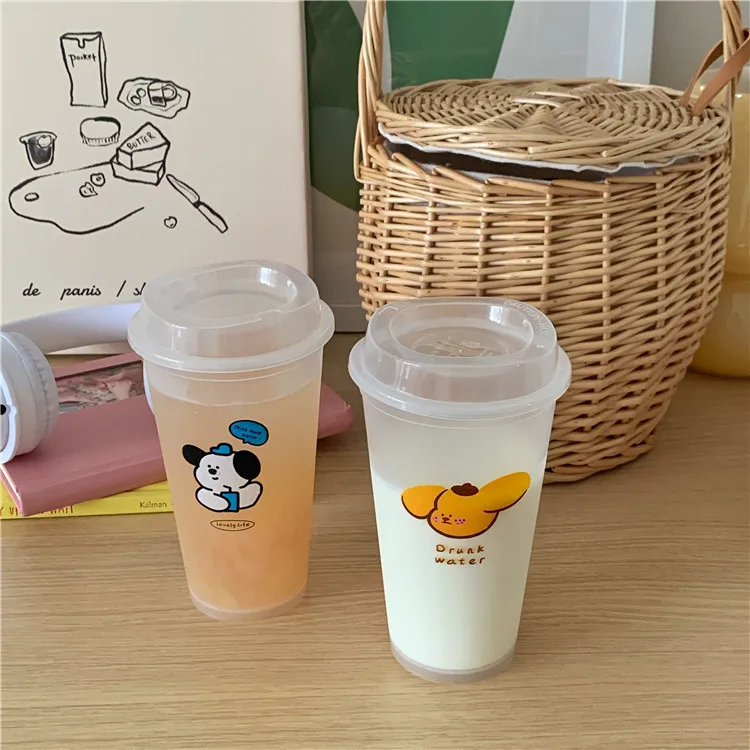 500ml Cool Cat Stirring Cup Portable Juice Sippy Cup with Lid and Straw Pop  Cover Design Thickening Cup Bottom Coffee Cup - AliExpress