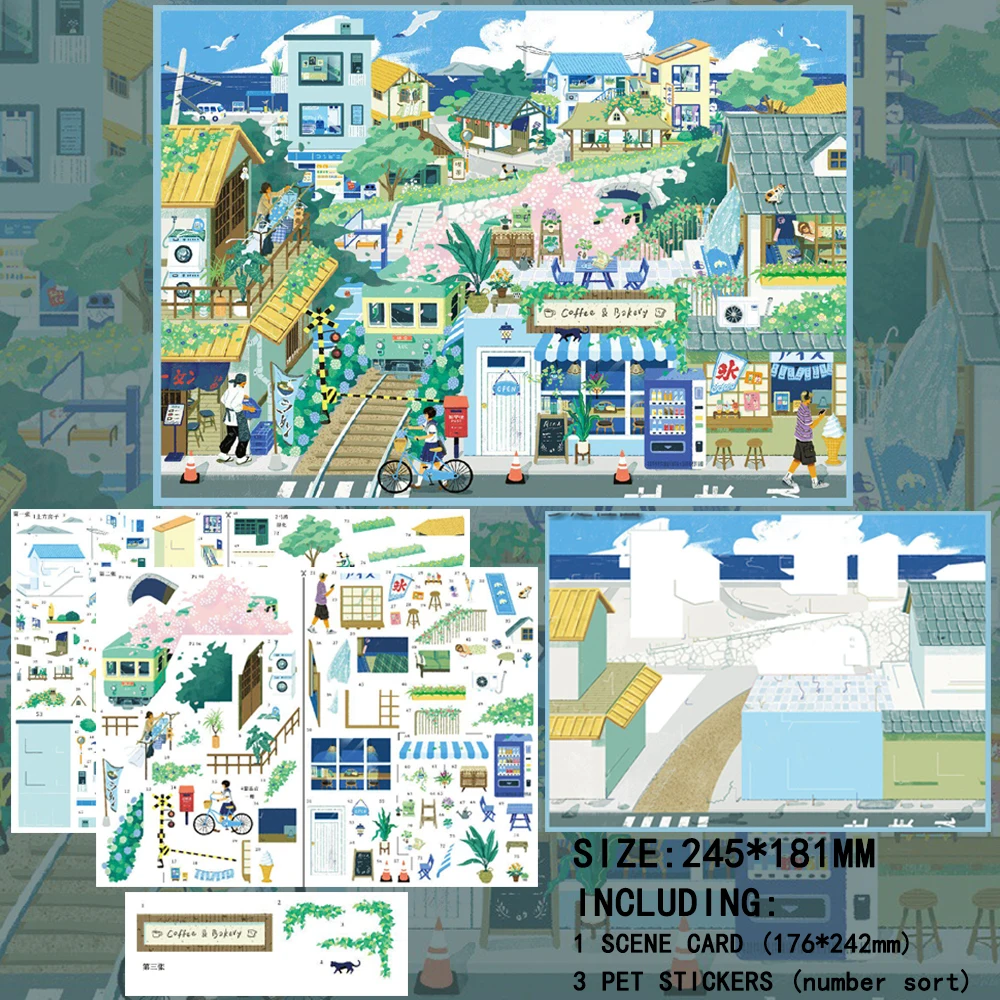 Sky Island 3D DIY Crystal Diamond Landscape Sticker - Creative Scrapbook & Photo Frame Decoration