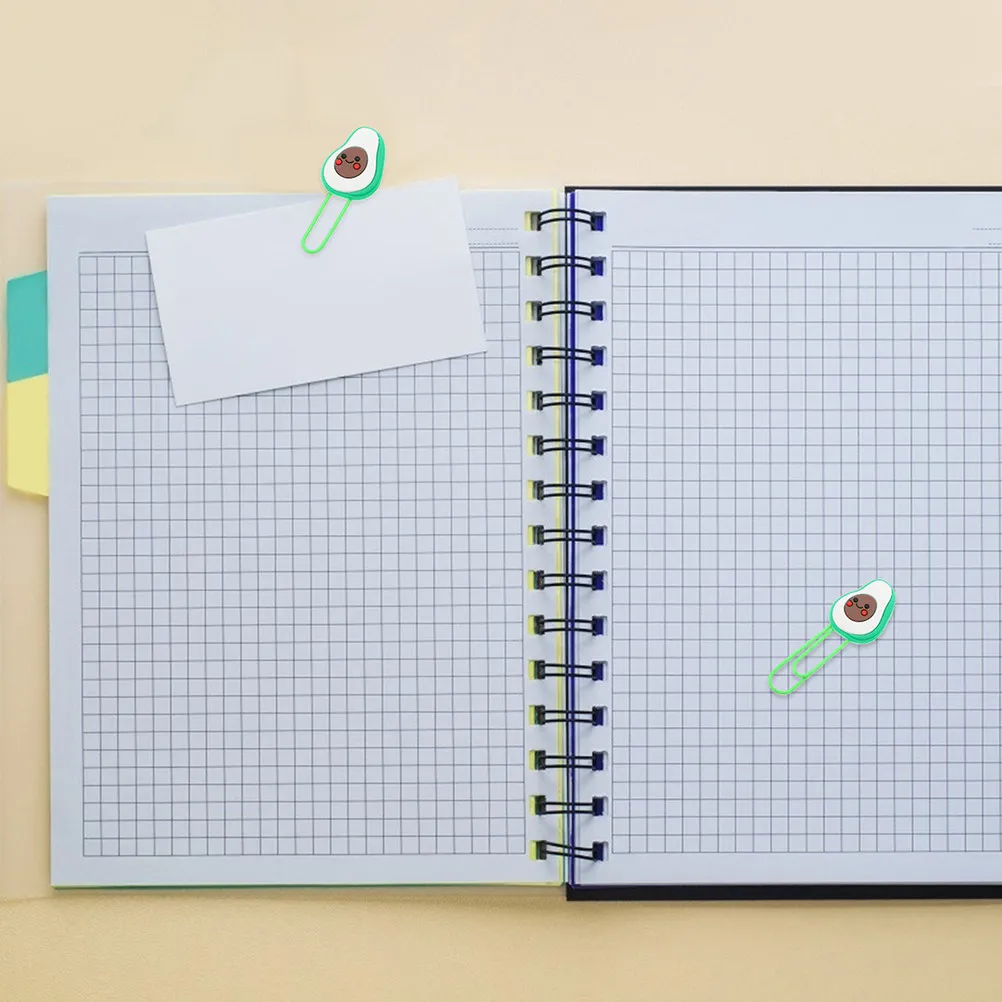 8Pcs 아보카도 종이 클립 사무실 학교 문서 파일 서류 정리용 귀여운 과일 모양의 창의적인 종이 클립