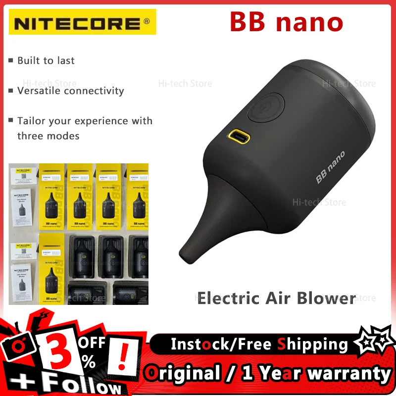 Nitecore BB nano Electric Air Blowing Photography Electric Air Blower For Camera Lens Cleaning Dust