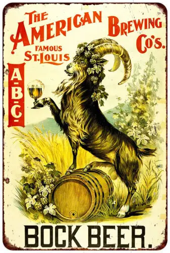 

Американская пивоварня Co. Bock пиво рекламная репродукция металлический знак