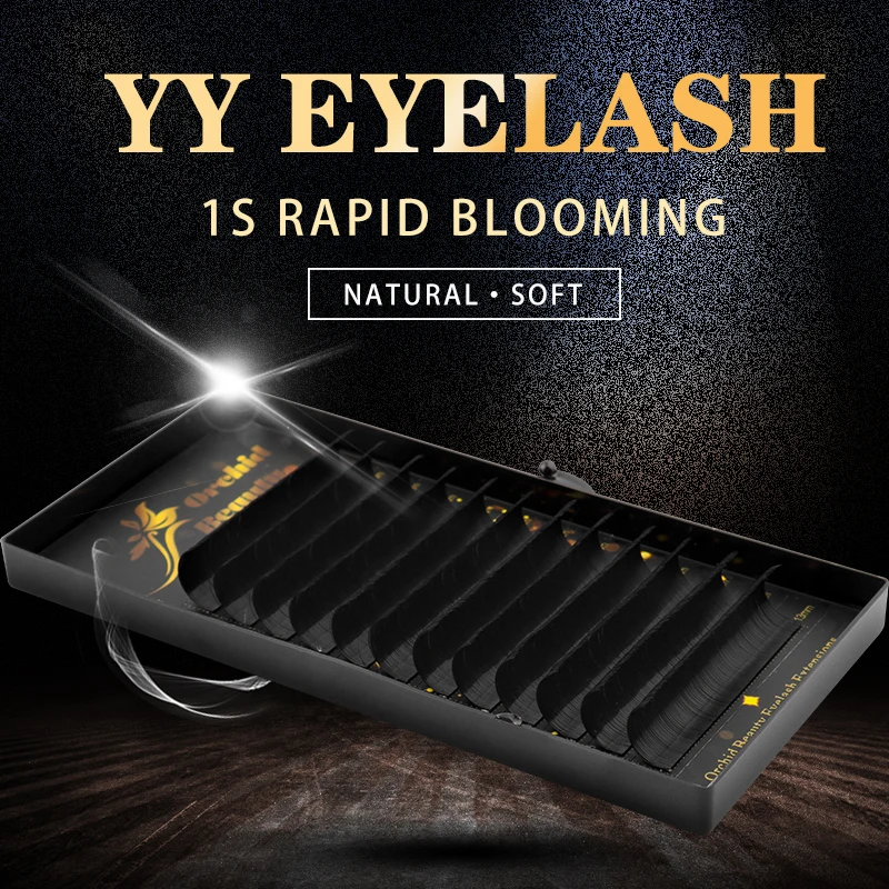 

Orchid Beauty Wispy Auto Fan Easy Fanning Volume Lashes Easy Fan Cashmere Eyelash Extensions Rapid Bloom Premium Auto-Fans Lash