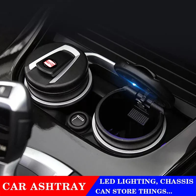 Posacenere Per Auto Bidone Della Spazzatura Luce A Led Posacenere Creativo Accessori Per Auto Per Seat Altea Xl Leon Cupra Fr 5F Ibiza 6L 6J 1P Mk1 Mk