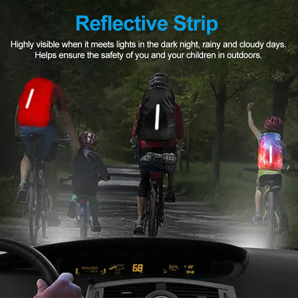 Reflective Waterproof Backpack Rain Cover Outdoor Sport Night Cycling Safety Light Rain Cover Case Bag Camping Hiking 10-70L 3