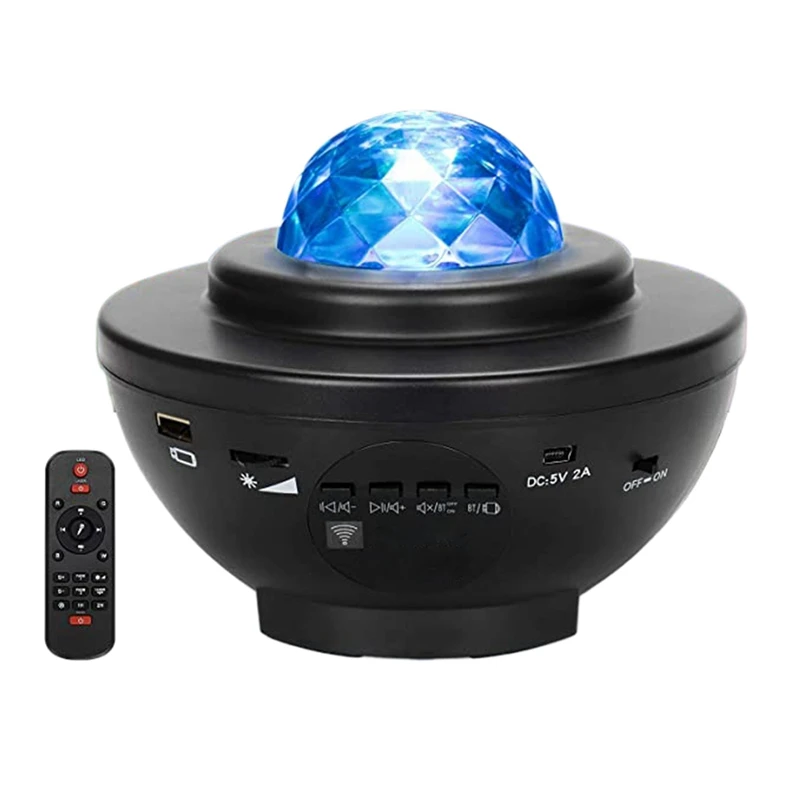 Promotion! LED Star Galaxy Projector Ocean Wave Night Light Child USB Bluetooth Music Player Romantic Projection Lamp Gifts |