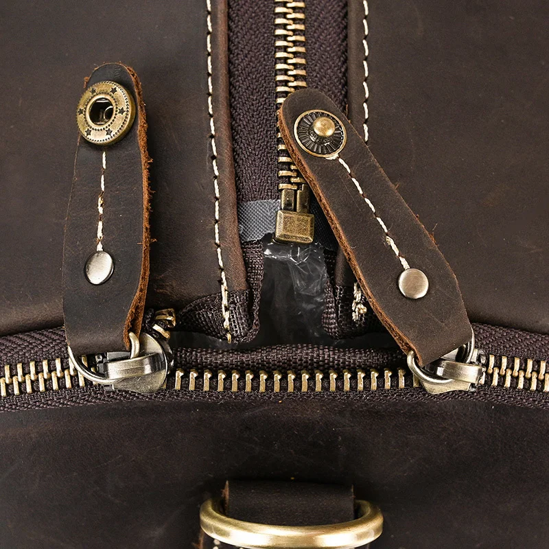 Leather Travel Bag With Shoe Compartment