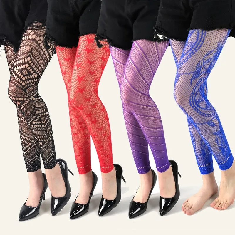 sexy women pantyhose tights fluorescence color chic tattoo