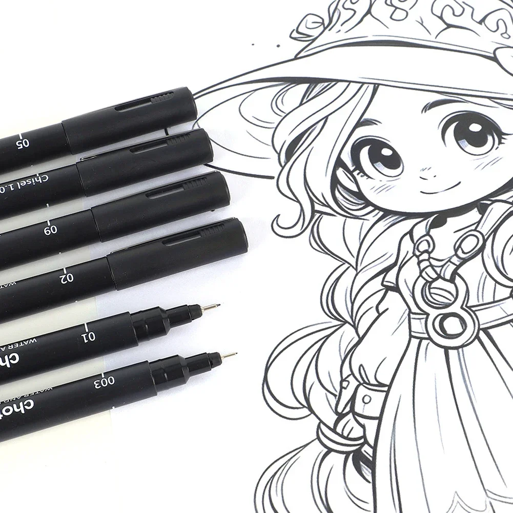 Drawing Micron Graphic Needle Pen Black Sketch Hook Line Pen 005 01 02 03 04 05 07 08 1.0 2.0 3.0 Brush Fine Lines