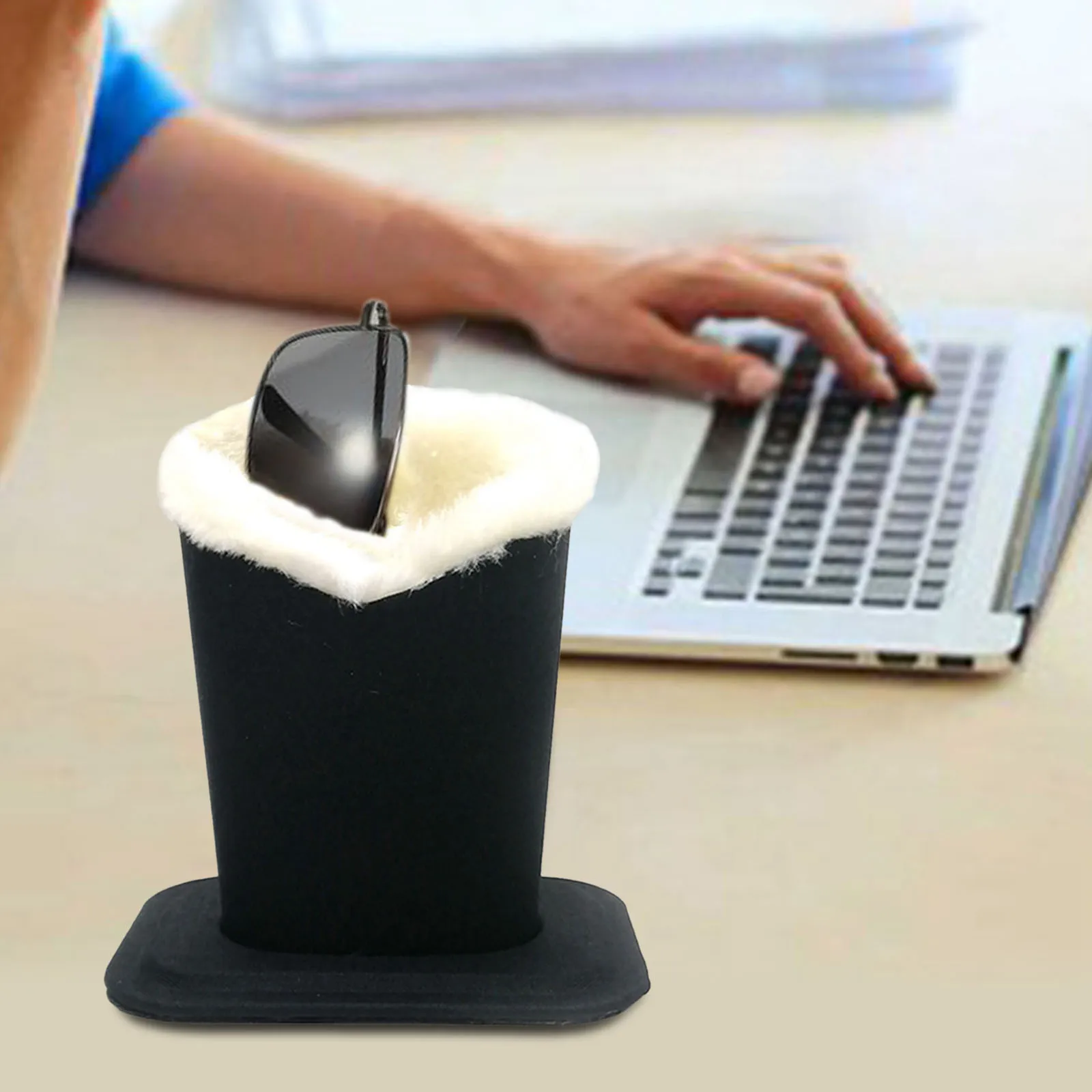 Anti-Scratch Eyeglass Holder Stands Protective Glasses Case Pen Holder Desk Organizer for Desks Nightstands eyeglass holder