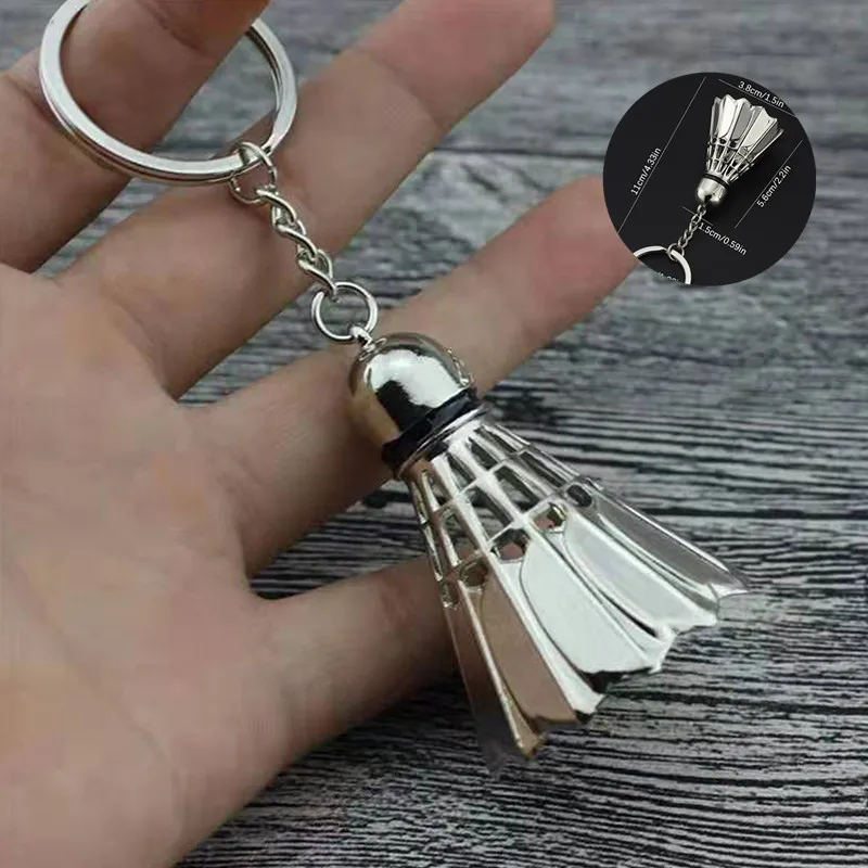 

Stylish 3D Simulation Mini Badminton Keychain Gymnasium Sports Club Promotional Souvenir Key Ring Suitable For Badminton Lovers