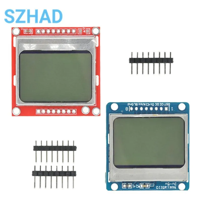 Smart Electronics Modulo Lcd Display Monitor Adattatore Retroilluminazione Blu Pcb 84*48 84X84 Lcd 5110 Schermo Nokia 5110
