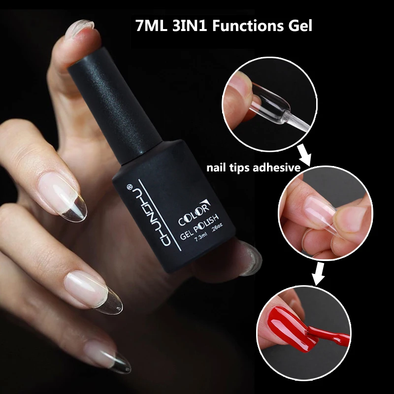 7Ml Nail Lijm Gel Voor Falses Tips Nail Art Decoratie Zelfklevend Tool Valse Franse Tips Lijm Gel Snelle Extension steken Voor Nagels