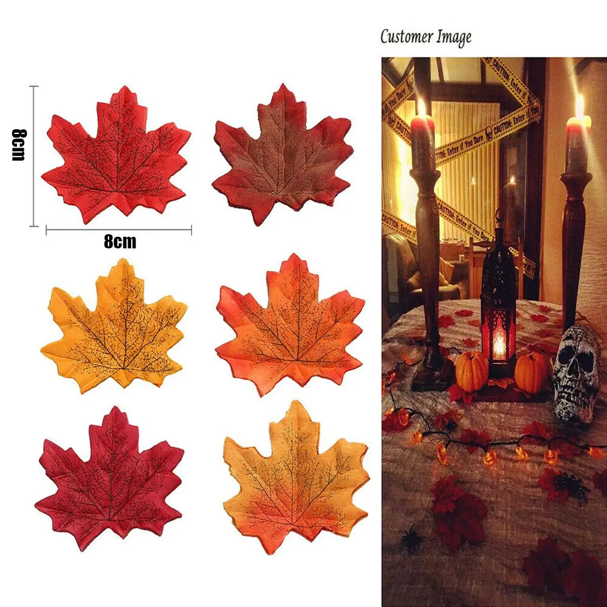 100/200pcs Herbst Ahornblatt fallen gefälschte Seiden blätter Handwerk Hochzeits feier Dekor für zu Hause Hochzeits feier Weihnachts dekoration 8*8cm – Detail 28