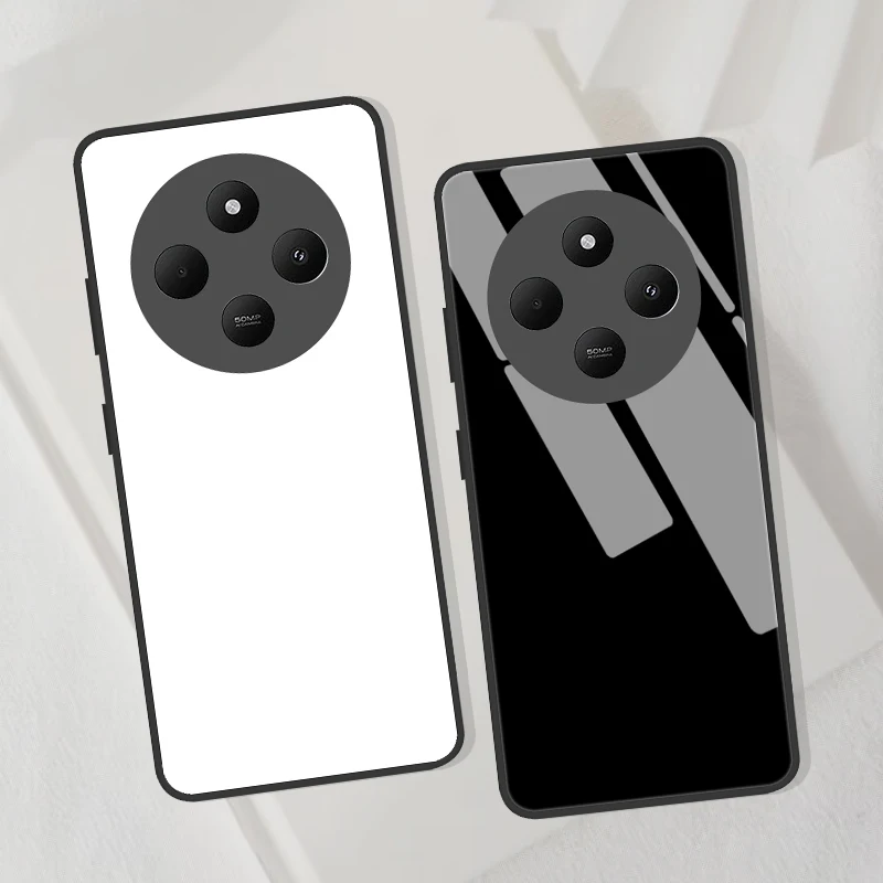 Durable Tempered Glass Phone Case with Hard Back Bumper