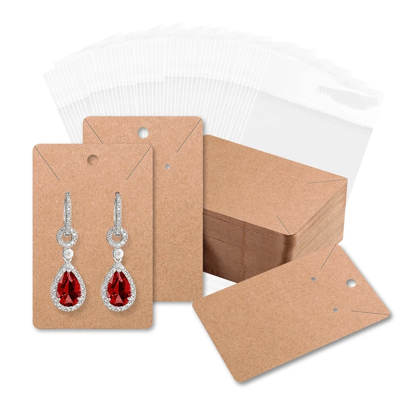 

Earring Clip Card With 100 Bags Earring Display Card Used To Display Necklaces And Jewelry Packaging