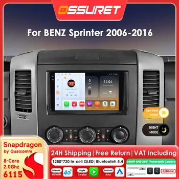 Carplay Android 14 autoradio Autoradio para Benz Sprinter Vw Crafter 2006 - 2016 multmedia de Snapdragon 6115 pantalla de unidad principal 1